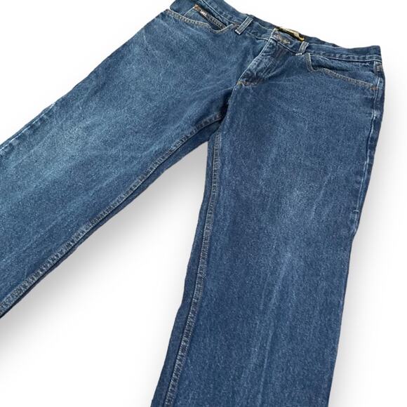 Mens Lee Blue Cotton Denim Boot Cut Regular Fit Work Utility Jeans Size 38x30 - Picture 3 of 16